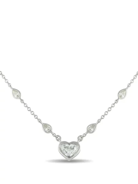 Colier Lb Exclusive cu motiv cu inimi alb