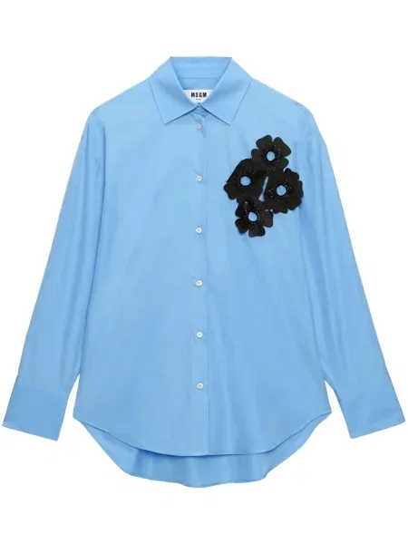 Cămașă Msgm cu model floral albastru