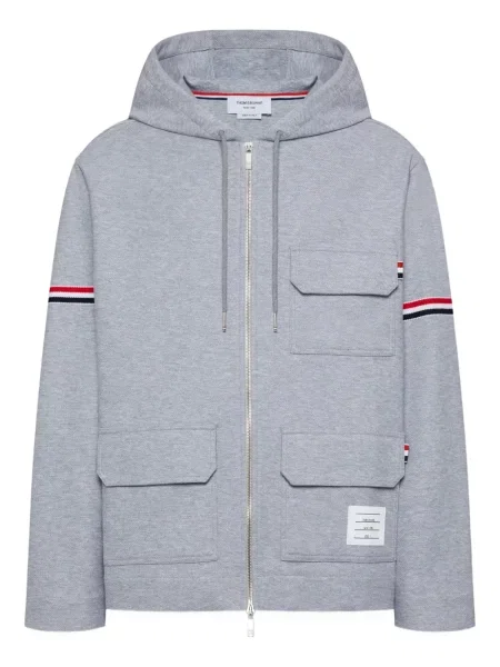 Geacă Thom Browne cu glugă gri
