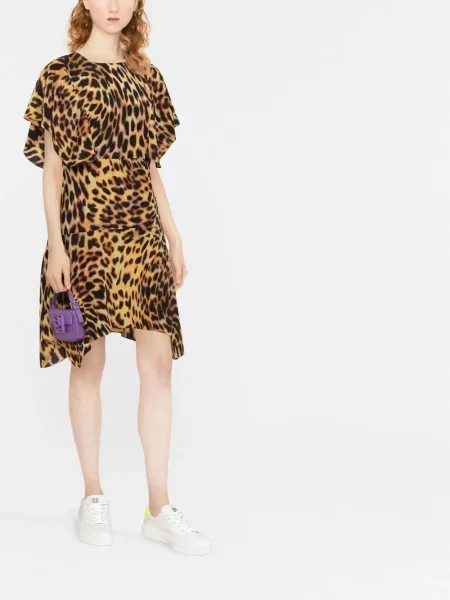 Hedvábné leopardí šaty Stella Mccartney s potiskem