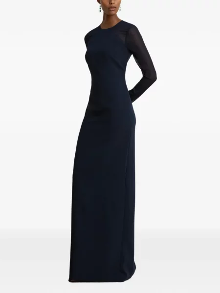 Krepinis maxi suknele Lauren Ralph Lauren mėlyna