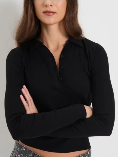 Рибана поло футболка чорний