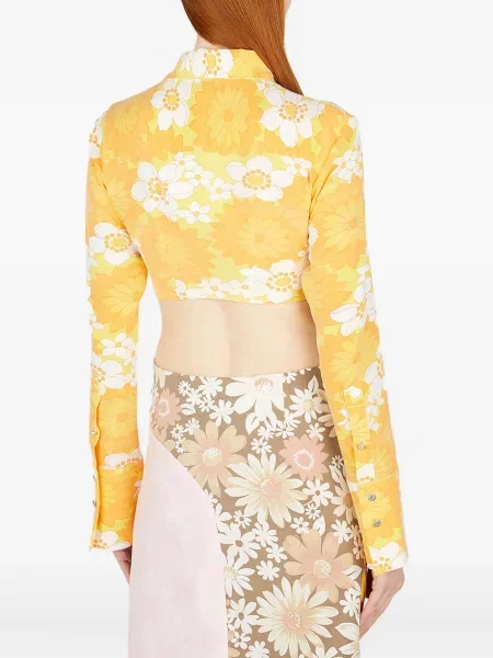Cămașă Rave Review cu model floral cu imagine galben