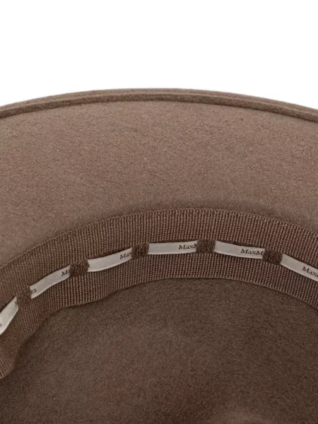 Plstěný klobouk Max Mara s autogramem hnědý