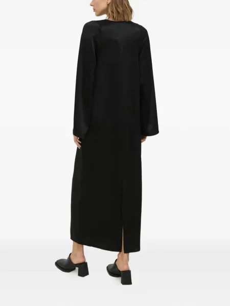 Rochie maxi By Malene Birger cu decolteu în V lungă de costum negru