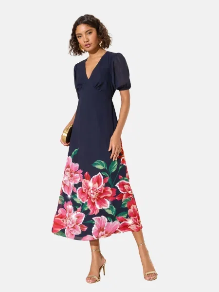 Friends Like These Rochie bleumarin / verde pin / roz pitaya roșu