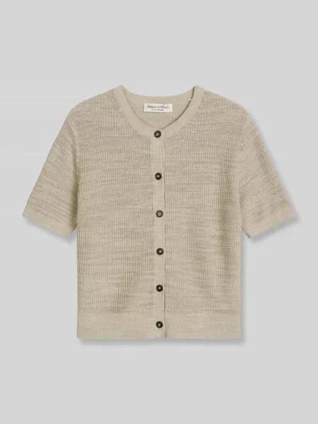 Kardigan rozpinany o kroju loose fit z mieszanki bawełny i lnu Marc O'polo