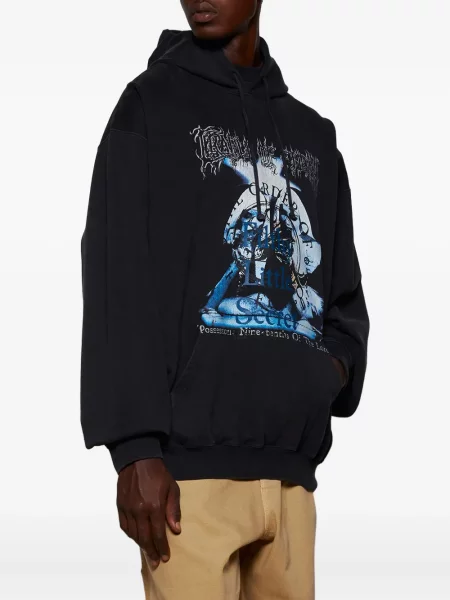 Hanorac cu glugă Vetements cu imagine negru