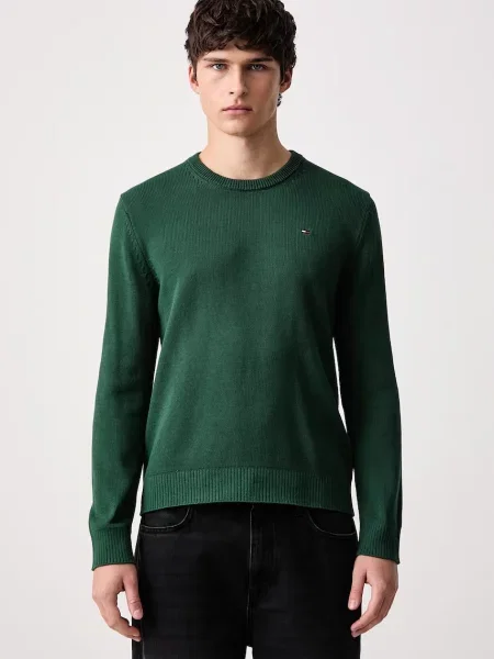 Tommy Jeans Pulover ESS pin verde