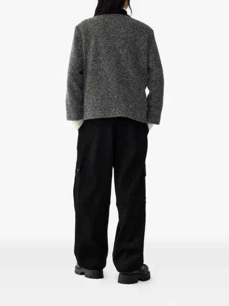 Pantaloni cargo Studio Tomboy de catifea cord negru