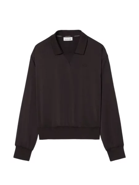 Top Lacoste din satin maro