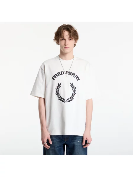 Póló FRED PERRY Tartan Applique T-shirt Snow White XL fehér