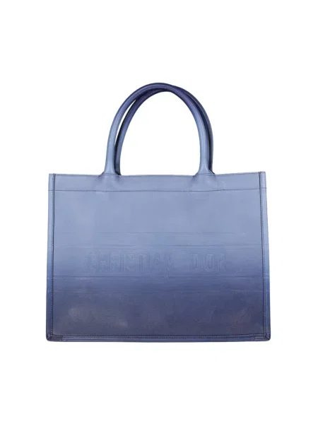 Shopperka Dior skórzana niebieska