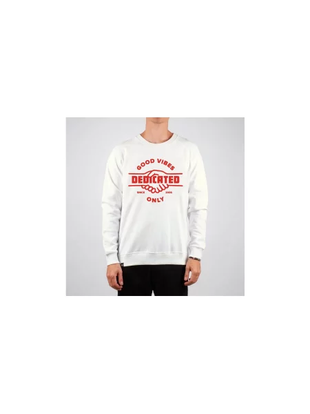 Dedicated Sweatshirt Malmoe Good Hands Off-White Mężczyźni Bluzy i bluzy z kapturem Dedicated Size: L biały