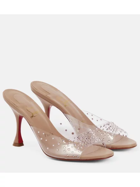 Papuci tip mules Christian Louboutin bej