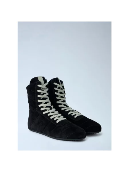 Botki Rick Owens skórzane pikowane czarne
