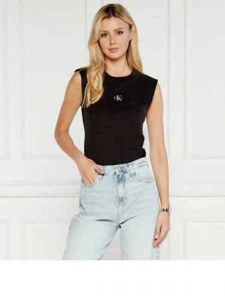 CALVIN KLEIN JEANS Blúz LOOSE MUSCLE fekete