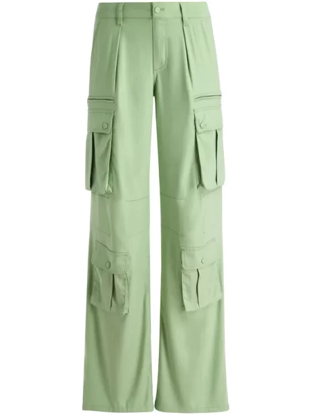 Pantaloni cargo Alice + Olivia cu talie joasă verde