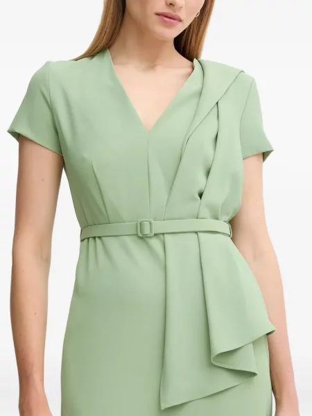 Rochie midi Sandro Ferrone cu decolteu în V până la genunchi de costum verde
