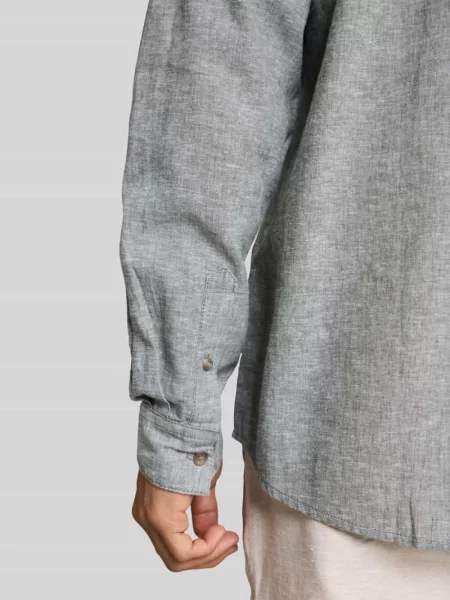 Koszula casualowa o kroju regular fit z mieszanki lnu i bawełny Tom Tailor szara
