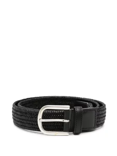 Cu centură curea Canali din piele negru
