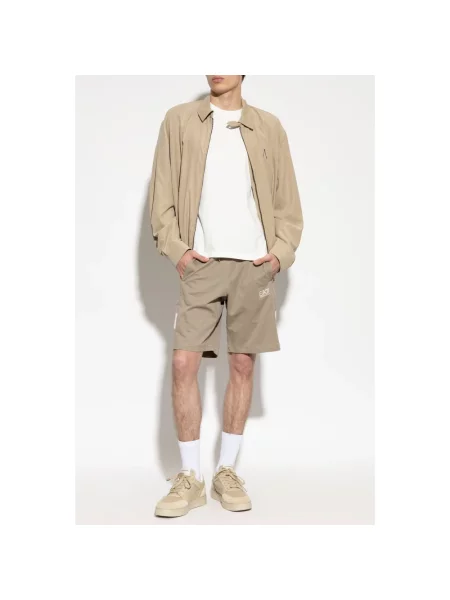 Szorty Emporio Armani Ea7 z logo brązowe