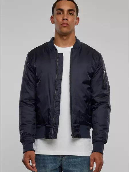 Navy Basic Bomber Jacket μπλε