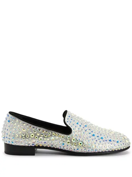 Pantofi loafer Giuseppe Zanotti de cristal argintiu