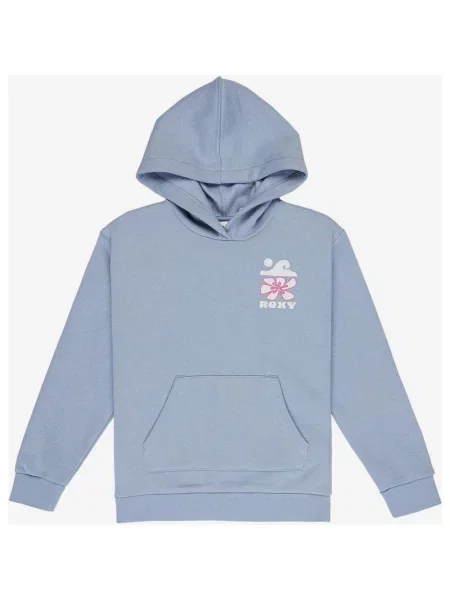 Bluza z kapturem Roxy Surf Feeling Brushed jasnoniebieska dziewczęce 8 niebieska