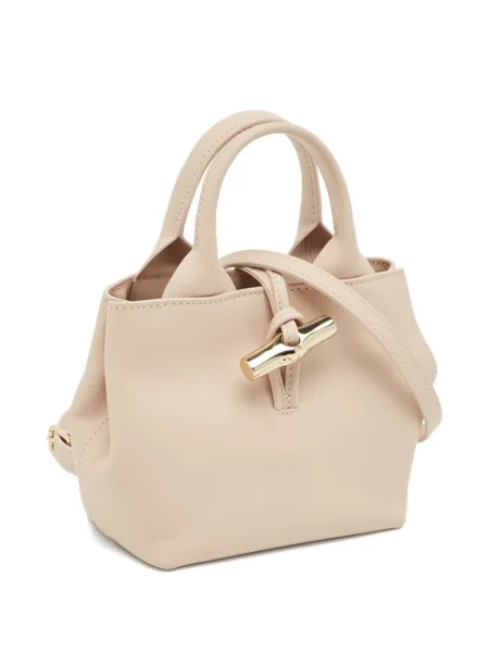 Geanta de piele Longchamp din piele roz