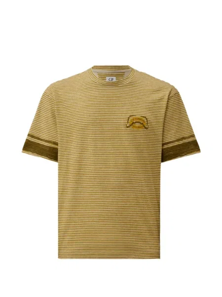 Tricou C.p. Company cu dungi scurt verde