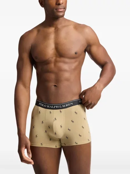 Tricou Polo Ralph Lauren din piele cu broderie în carouri maro