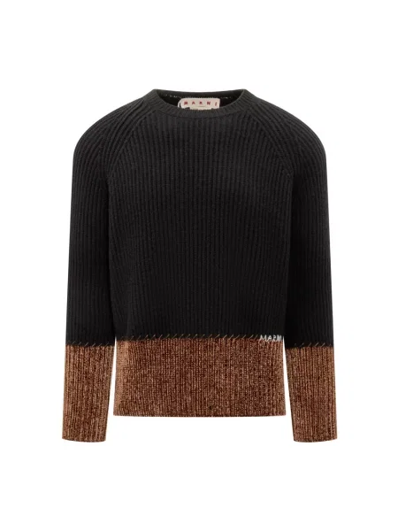 Haftowany sweter Marni czarny