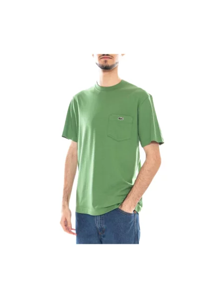 T-shirt o kroju regular fit z czystej bawełny Lacoste zielona