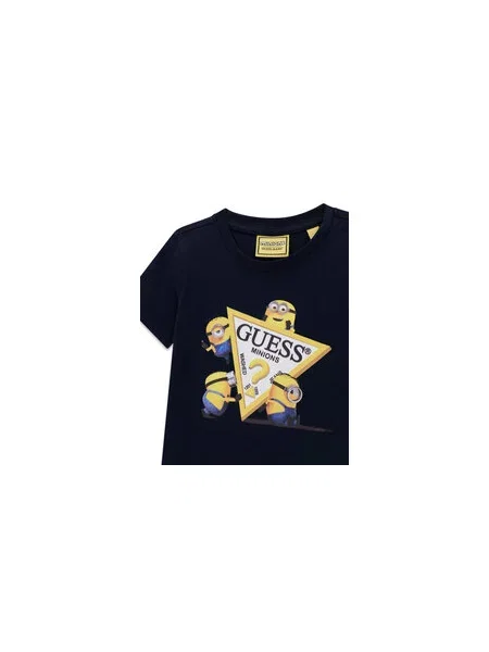 Guess Jeans Majica Mornarsko Regular Fit modra