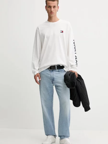 Majica z dolgimi rokavi Tommy Jeans bež