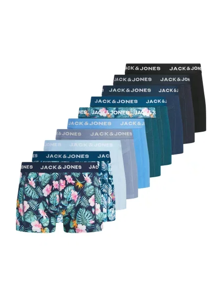 JACK & JONES Boxeri JACJEFFREY bleumarin / albastru porumbel / verde smarald negru