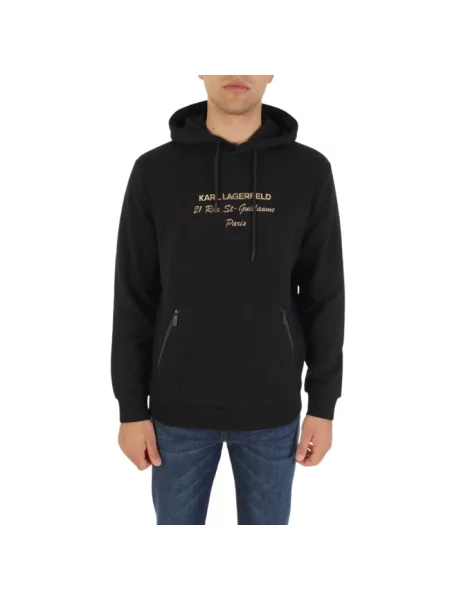 Bluza z kapturem Karl Lagerfeld z kapturem czarna