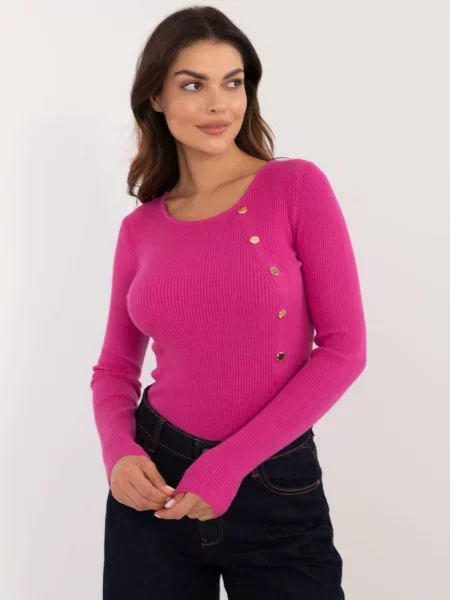 Pulover Fashionhunters clasic roz