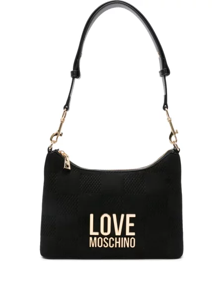 Geantă Love Moschino în carouri negru