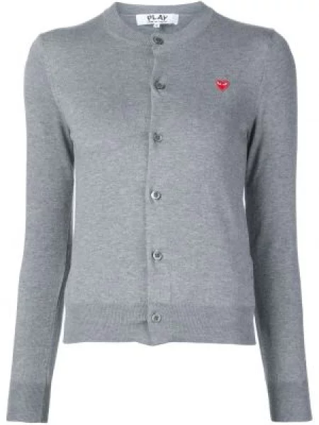 Cardigan Comme Des Garcons Play cu motiv cu inimi gri