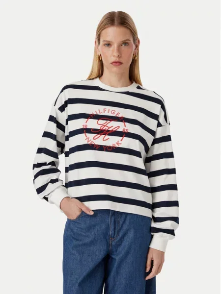 Tommy Hilfiger Pulóver Th Roundal fehér