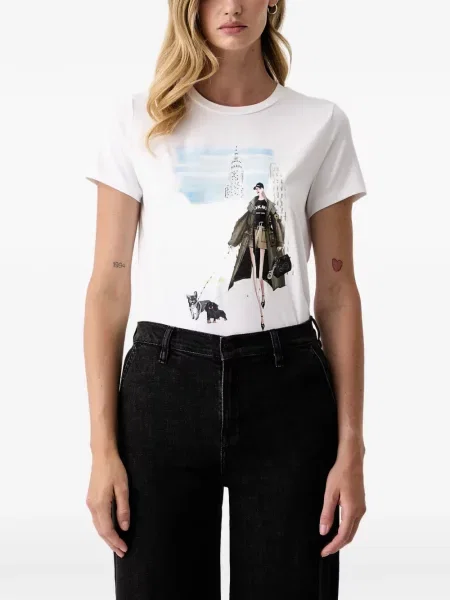 Tricou Dkny cu imagine alb
