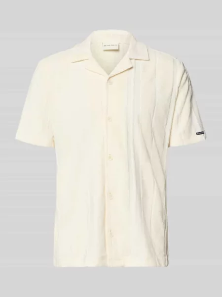 Koszula w stylu casual o kroju regular fit z frotté wyglądem Tom Tailor biała