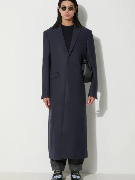 Palton din lână bleumarin de tranziție