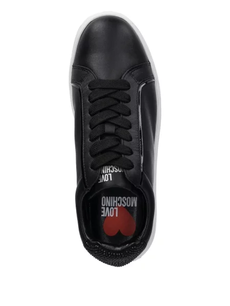 Sneakers Love Moschino με κορδόνια με δαντέλα μαύρο