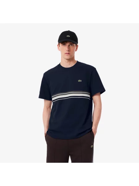 Lacoste Francuska Koszulka W Paski niebieski