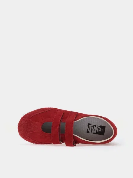 Замшевые балетки Vans красные