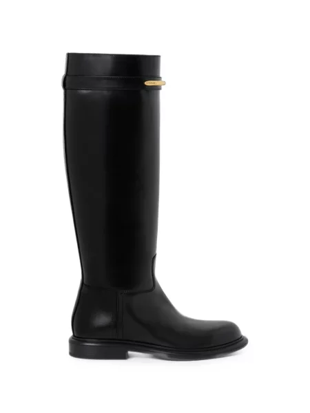 Botine Givenchy din piele fără toc negru