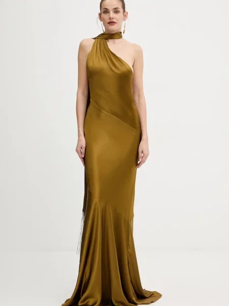 Retrofete ruha Kelsa maxi testhezálló zöld